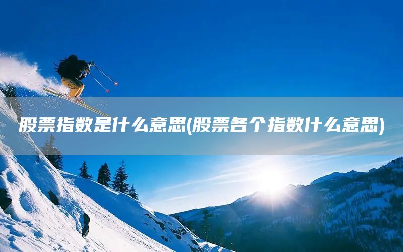 股票指數(shù)是什么意思(股票各個(gè)指數(shù)什么意思)(圖1)