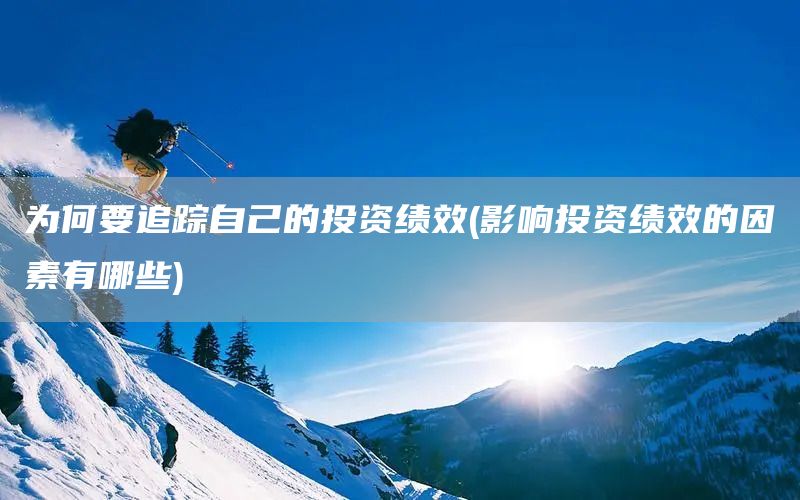 為何要追蹤自己的投資績效(影響投資績效的因素有哪些)(圖1)